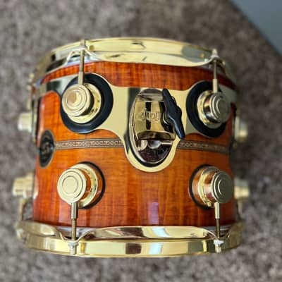 DW 25TH anniversary Anniversary Amber Lacquer Over Flame Maple 5 Piece w/snare W/MAY mic system image 10