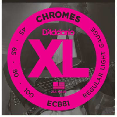 D'Addario ECB81 Chromes Bass Strings, Light, 45-100, Long Scale image 1