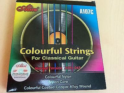 Alice A107C, Classical Guitar Strings 1/2/4 Sets, Normal, Color Nylon and Color Wound - A107C+4D-1Packs