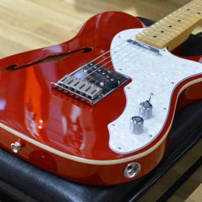 Fender Deluxe Telecaster Thinline Candy Apple Red Electric Guitar & Case B Stock image 3