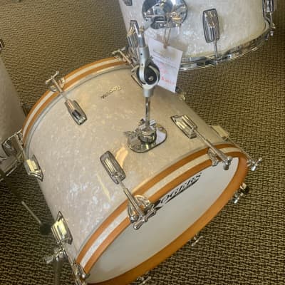 Rogers Powertone 3pc Drum Set 13/16/20 - White Marine Pearl image 2