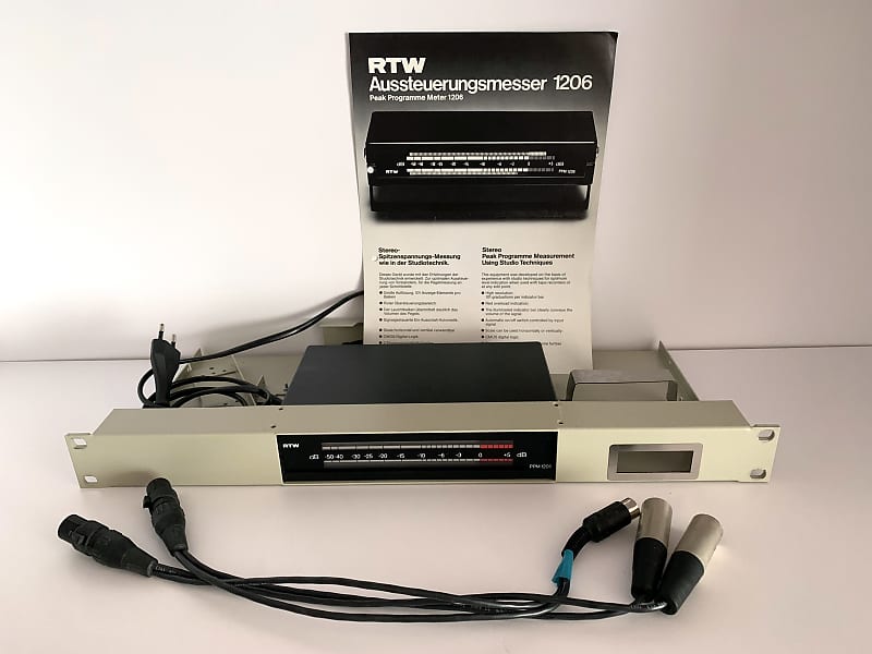 RTW PPM1206 Analogue Peakmeter 1980s - black with 1U rack | Reverb