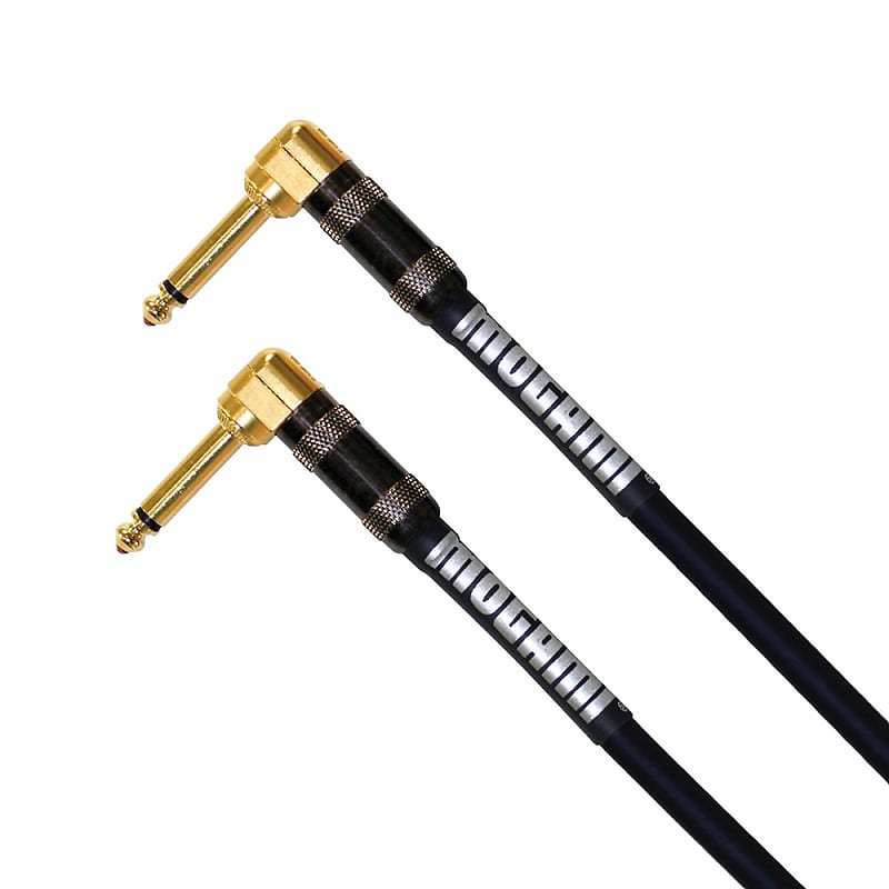 Mogami Platinum Guitar Bass Keyboard Instrument Cable 1/4" TS Right Angle 3 ft image 1