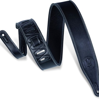 Levys M17SS 2.5-inch Garment Leather Guitar Strap - Black image 1