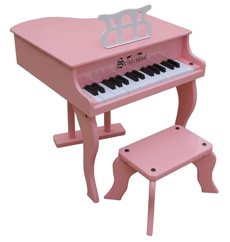 Schoenhut Pony Baby Grand Pink Piano - Mini Teclado de Piano de 25