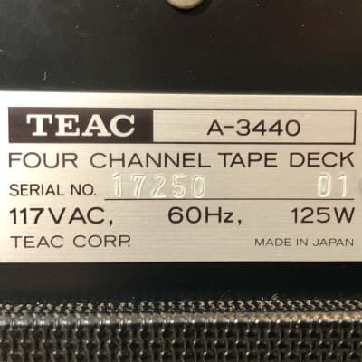 TEAC A-3440 - 4-track Reel to Reel Recorder (7ips or 15ips / 7" or 10.5") -Stunning, Mint Condition! image 13