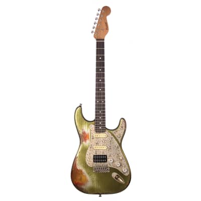 Paoletti Guitars Stratospheric Loft HSS - Distressed Firemist Lime - Ancient Reclaimed Chestnut Body, Hand Wound Pickups, Custom Boutique Electric - NEW! image 6