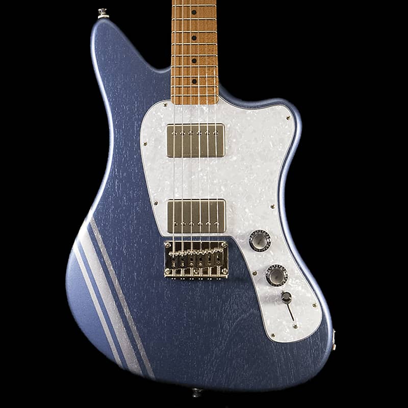 Cream T Guitar Crossfire SRT-6 w/ Pickup Swapping Aero Blue w/ Stripe image 1