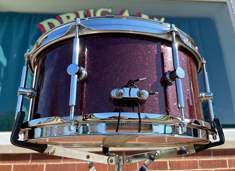 Canopus 6.5x14 Neo Vintage M2 Snare Drum Merlot Glitter | Reverb UK