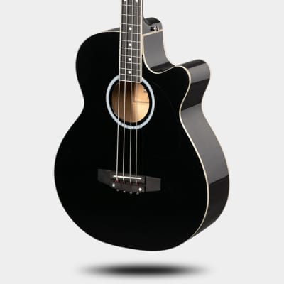 Glarry GMB101 4 string Electric Acoustic Bass Guitar w/ 4-Band Equalizer EQ-7545R Black image 5