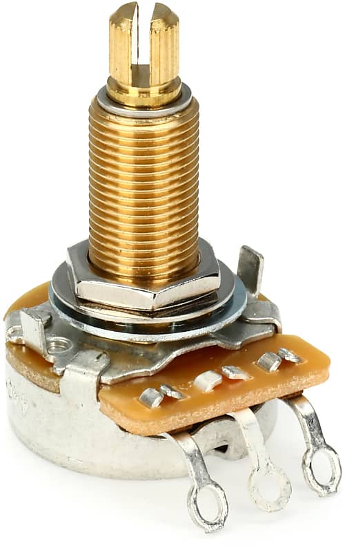Gibson Accessories 500k ohm Audio Taper Potentiometer - Long Shaft (3-pack) Bundle image 1