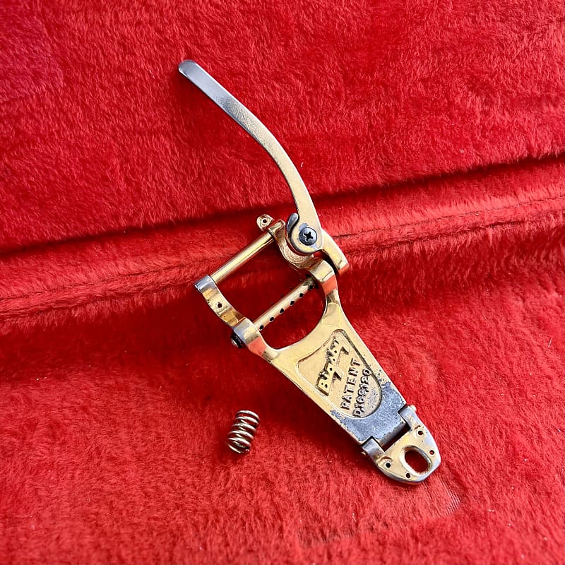 1959 Bigsby B7 vibrato guitar tailpiece - Gold original vintage