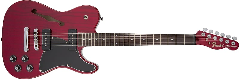Fender  Jim Adkins JA-90 Telecaster® Thinline, Laurel Fingerboard, Crimson Red Transparent - ICF9000663 image 1