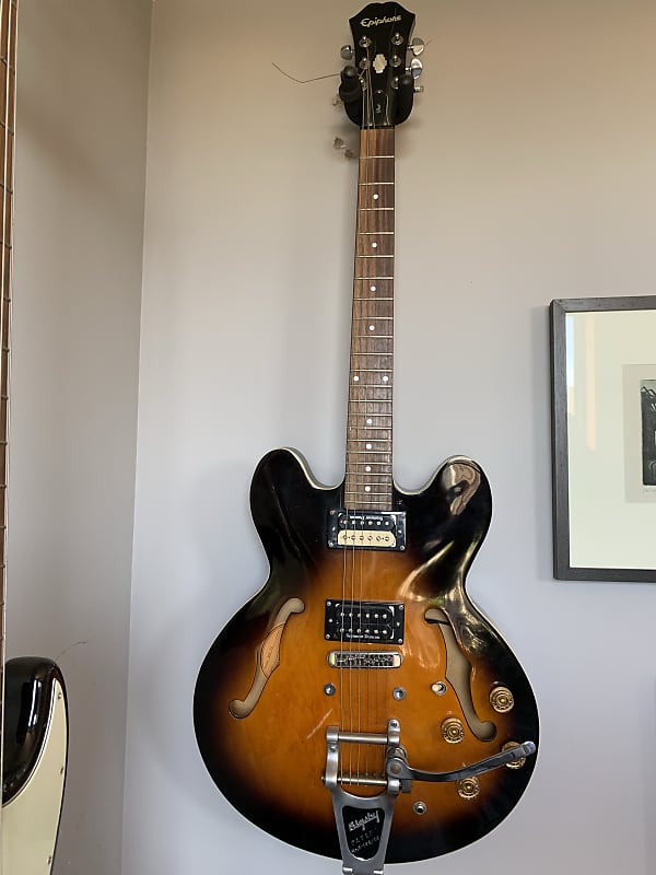 RARE Epiphone Dot Deluxe 2005 Vintage Sunburst w/ Bigsby | Reverb