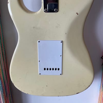 Vintage Memphis "Fender" Stratocaster Guitar - 1970s White/Cream with Original Hardshell Case image 6