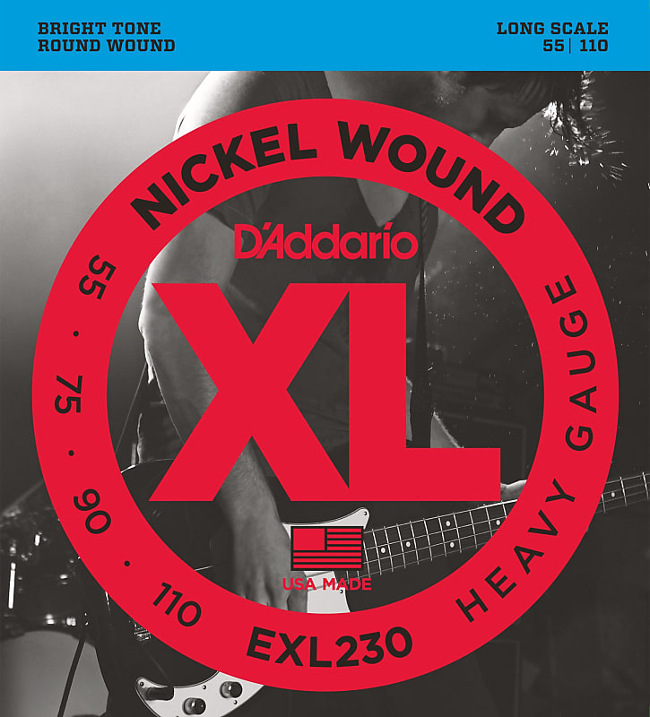 D'Addario EXL230 Nickel Wound Bass Guitar Strings, Heavy, 55-110, Long Scale image 1