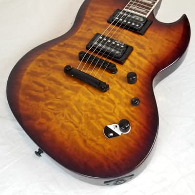 ESP LTD VIPER-256 Electric Guitar, Quilted Maple Top, Dark Brown Sunburst 2022 image 4
