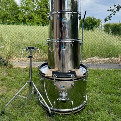 BONHAM Ludwig Stainless Steel Kit 24-13-14-15-16 concert toms - 1976-1978 - Great conditions image 4