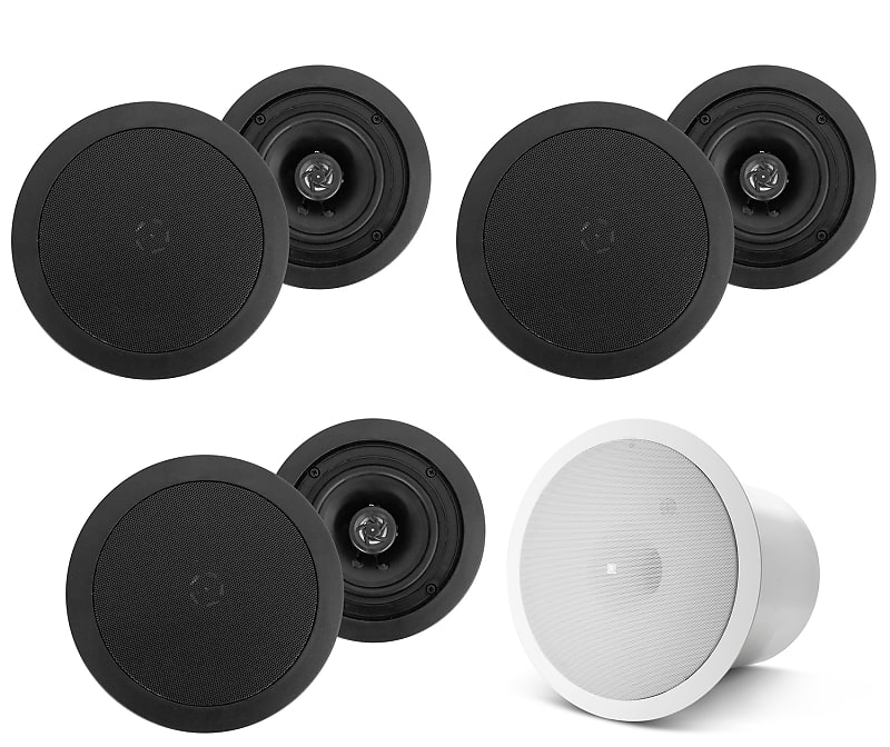 (6) HC55 5.25&quot; 300 Watt Black In-Ceiling Home Theater Speakers+JBL Subwoofers  			