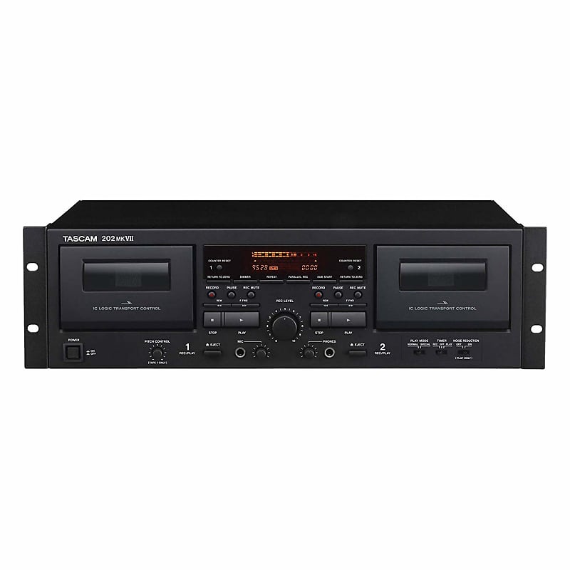 TASCAM 202 MK VII Dual Cassette Recorder with USB image 1