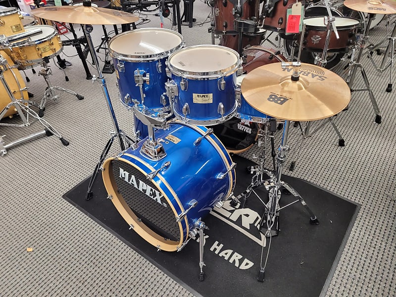 Mapex V-Series 5 Piece Drum Set With Stands And Cymbals Blue | Reverb