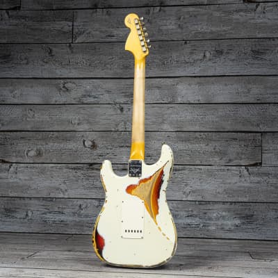 Fender Custom Shop W21 Ltd '67 Heavy Relic Stratocaster - Aged Olympic White over 3-Tone Sunburst image 6