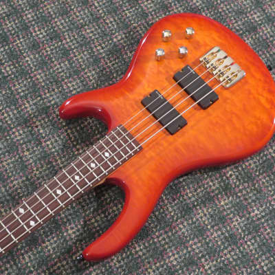 2011 BC Rich Innovator 4-String Bass Orange Burst Figured Maple Top! w/hardshell case image 3