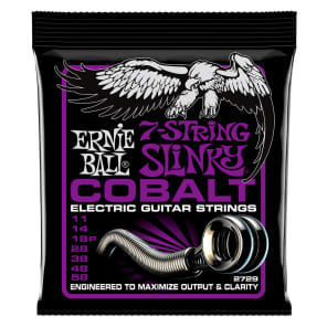 Ernie Ball 2729 Cobalt 7-String Power Slinky Electric Guitar Strings (11-58)