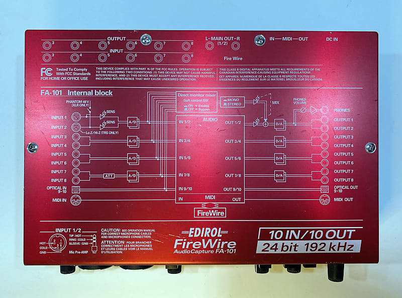 Roland Edirol FA-101 Firewire 10x10 Bus-Powered Audio MIDI