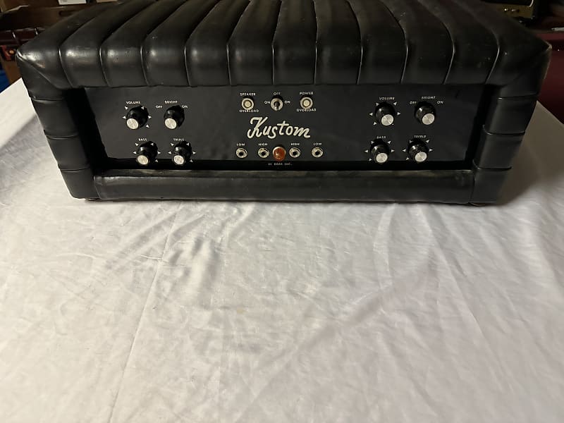 Kustom 2-15J-1 Electric Guitar Amplifier Tuck N Roll Head *Not Working* 1960s - Black image 1