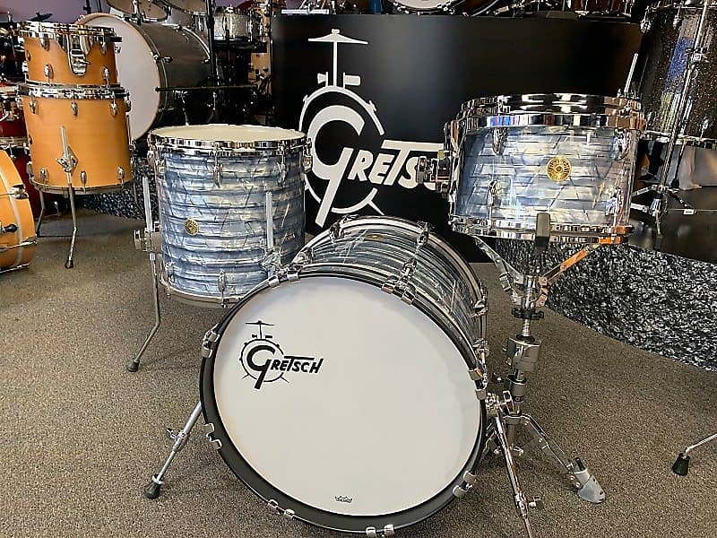 Gretsch USA Custom 3 Piece Drum Set Kit in Sky Blue Pearl