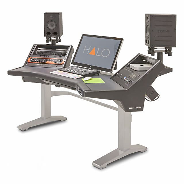 Argosy Halo E Standing studio desk with keyboard tray Reverb