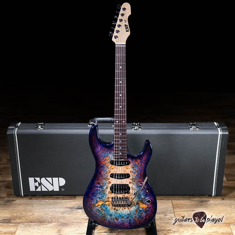 Used ESP Japan Original Series Snapper CTM Poplar Burl – Nebula Pink Purple  Burst | Reverb