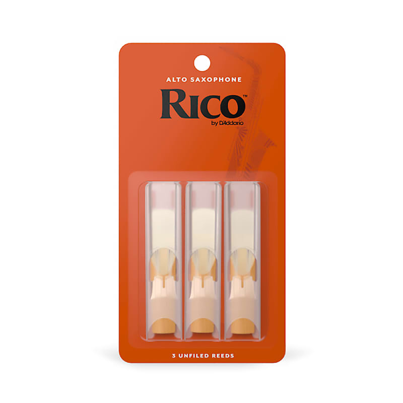 Mint D'Addario Rico RJA0320 Alto Saxophone Reed 3-Pack, Strength 2.0 image 1