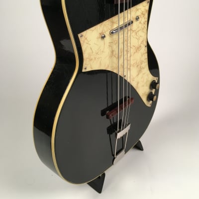 Very Rare 1960 Kay K5970J Professional Electric Jazz Bass in Black with Kay Case image 7