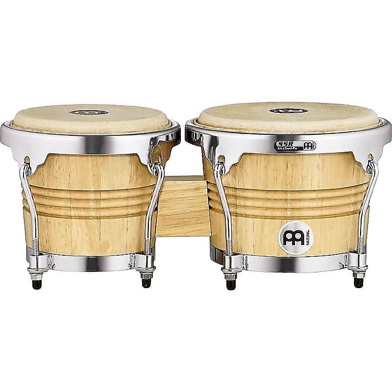 Meinl WB200NT-CH 6 3/4" & 8" Wood Bongos in Natural w/ Chrome Hardware image 1