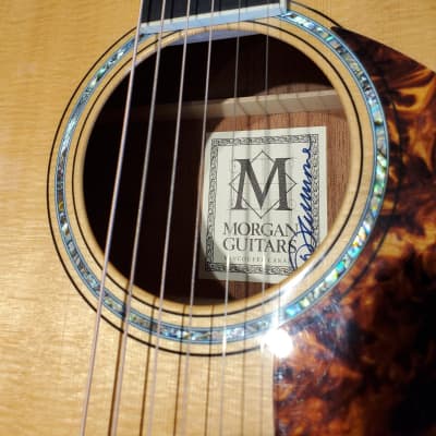 used Morgan OMM Mahogany Acoustic Guitar with Hardshell Case image 6