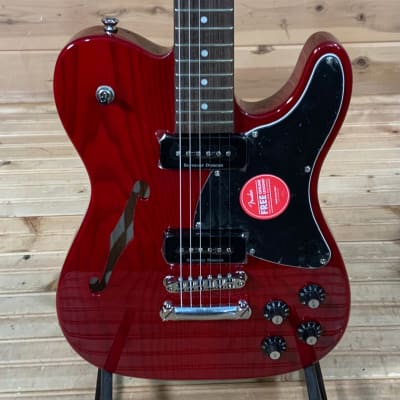Fender Jim Adkins JA-90 Telecaster Thinline Electric Guitar - Crimson Red Transparent image 1