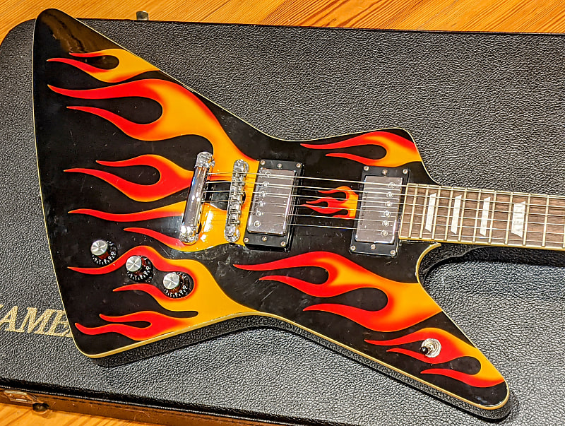 Hamer 1990's Standard Hot Rod Flames Crowned & Bound MIK Korean Guitar w/OHSC, EXC! image 1