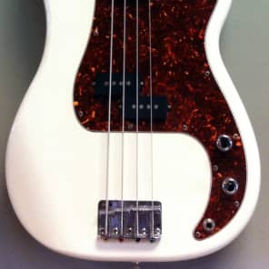 1994 Fender Squier Series Precision Bass P Bass Arctic White w/ bag image 3