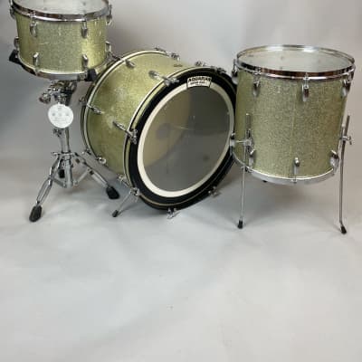 Vintage Gretsch Late 1950s 3pc Shellpack w/24" Bass Drum (Silver Sparkle) image 2
