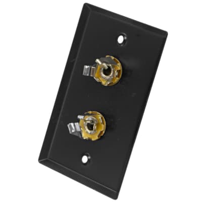 Seismic Audio - Black Stainless Steel Wall Plate - Dual 1/4" TRS Stereo Jacks image 2