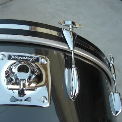 Slingerland 5 ply Bass Drum 24X14 BLACK CHROME from the 1970s Great Condition! image 13