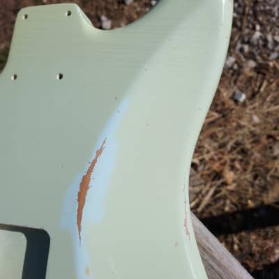 4lbs BloomDoom Nitro Lacquer Aged Relic Sonic Blue HSS S-Style Vintage Custom Guitar Body image 12