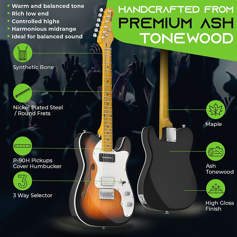 Electric Guitar (Premium Ash Tonewood),Thinline Semi-Hollow Body