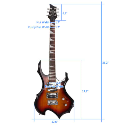 Glarry Flame Shaped Electric Guitar with 20W Electric Guitar Sound HSH Pickup Novice Guitar image 6