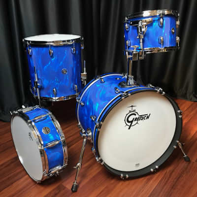 Gretsch Blue Satin Flame Catalina Club Jazz 12, 14, 18 and Snare CT1-J484-BSF image 1