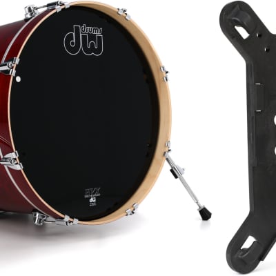 DW Performance Series Bass Drum - 16 x 20 inch - Cherry Stain Lacquer  Bundle with Kelly Concepts Kelly SHU FLATZ System for Shure Beta 91 / 91A image 1