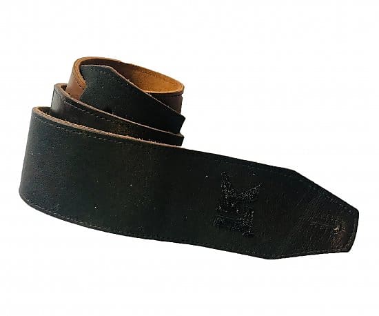 BELT & STRAP cintura in Vera Pelle di toro Marrone Scuro 4 cm, fibbia Round  Ottone