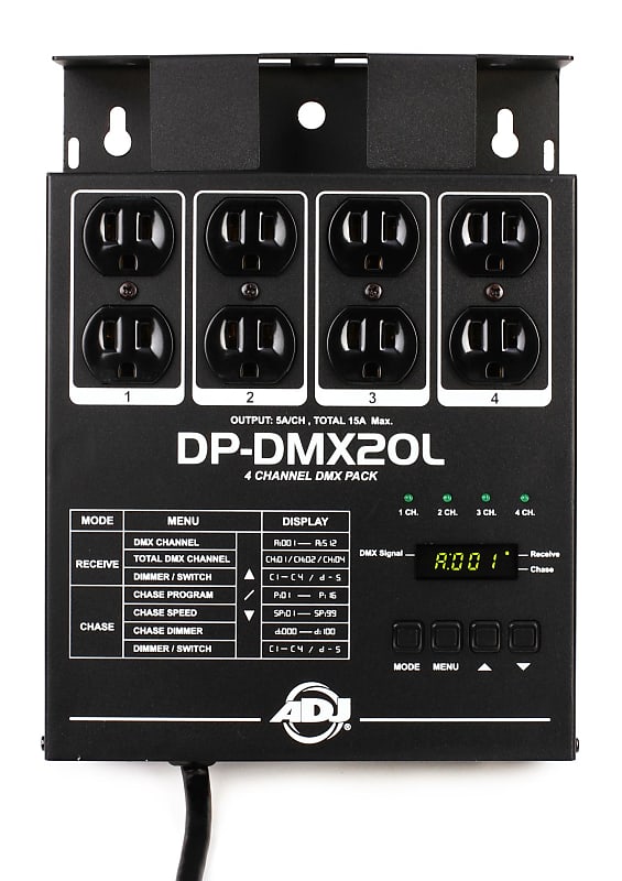 ADJ DP-DMX20L 4-channel DMX Dimmer/Switch Pack (3-pack) Bundle image 1